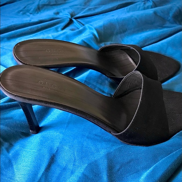Gucci 3” Canvas Sandal Mules size 7.5 B - Picture 6 of 9